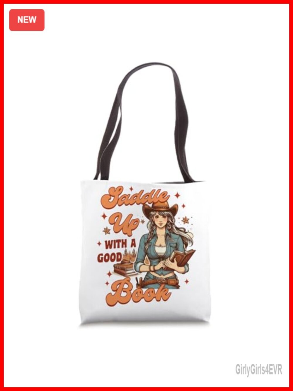 Book Lover Tote Bag Western Life Saddle Up With A Good Book Polyester Canvas